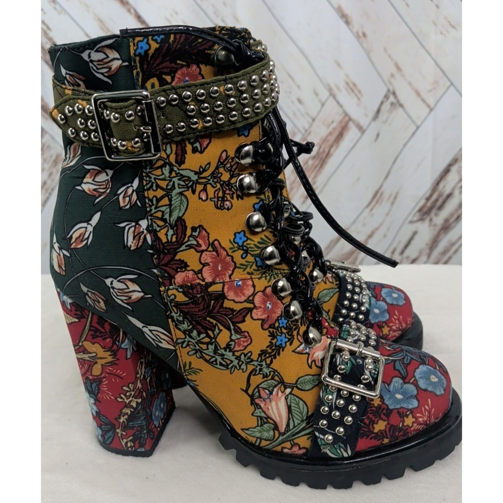 Jeffrey Campbell Lilith Block Heel Bootie In New Floral Design - Picture 5 of 8